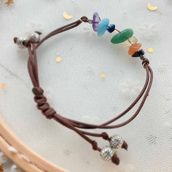 

charm bracelets 7 colors natural stone bracelet for women boho couple stretch rope men's crystal adjustable fashion jewelry, Golden;silver