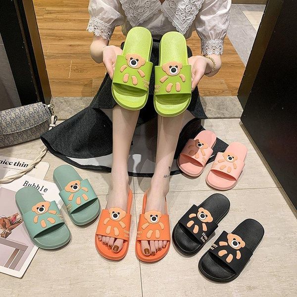

slippers bear word slipper fashion casual comfortable home beach, Black