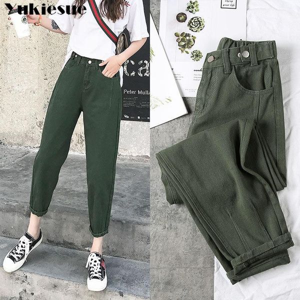 

women's jeans 2021 woman black pants high waist elastic denim trousers ripped boyfriend for women harem plus size xs-xxl, Blue