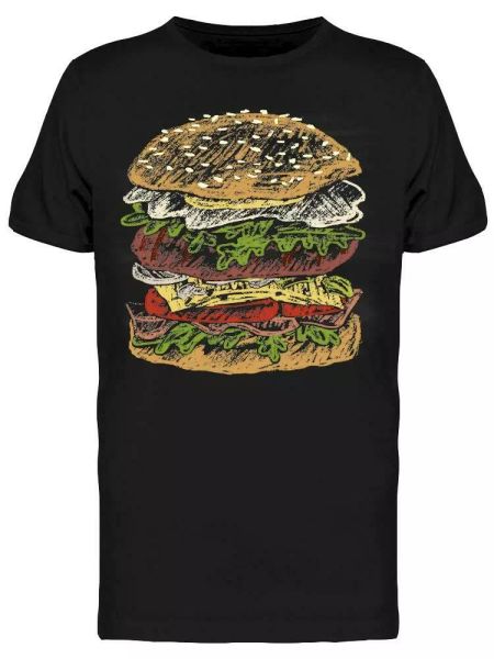 

egg burger graphic men's tee -image by shutterstock, White;black