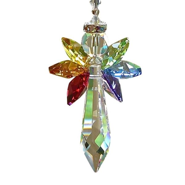 

rainbow angel crystal suncatcher colorful pendant hanging decoration for car home accessories decorative objects & figurines