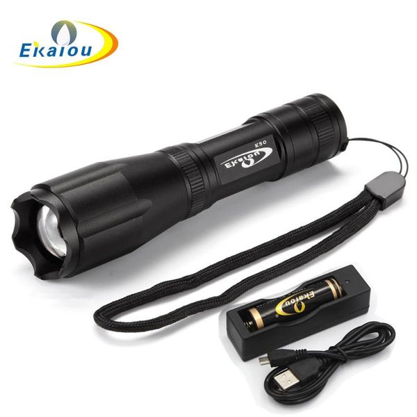 

zoomable xm-l t6 2000 lumens torch hunting lantern 5mode waterproof lamp for 18650 battery flashlights torches