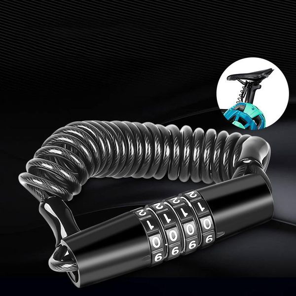 

bike locks bicycle lock mini helmet anti-theft 4 digit password for scooter motorcycle portable mtb road bikes cable