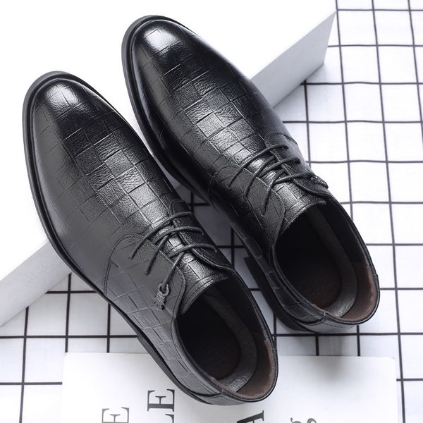 

low british trend wedding sho versatile casual busins drs pointed leather men's, Black