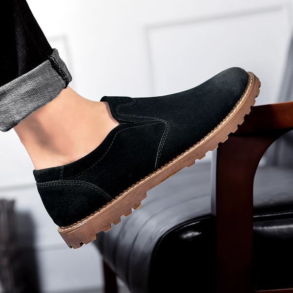 

casual shoes men slip on shoes men loafers black moccasins solid soft mens shoes casual large sizes breathable blue suede