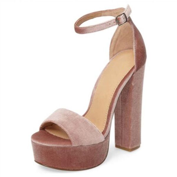 

shoes.fashion women's sandals. bright flock. about 14.5cm high heel party shoes. size:34 -45 dress shoes, Black
