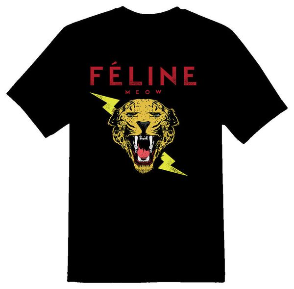 

feline meow black or white tee shirt, White;black