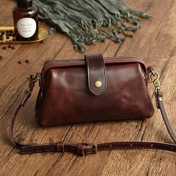 

women pu leather pure color shoulder crossbody bag retro ladies zipper mini bags olid chain handbag for