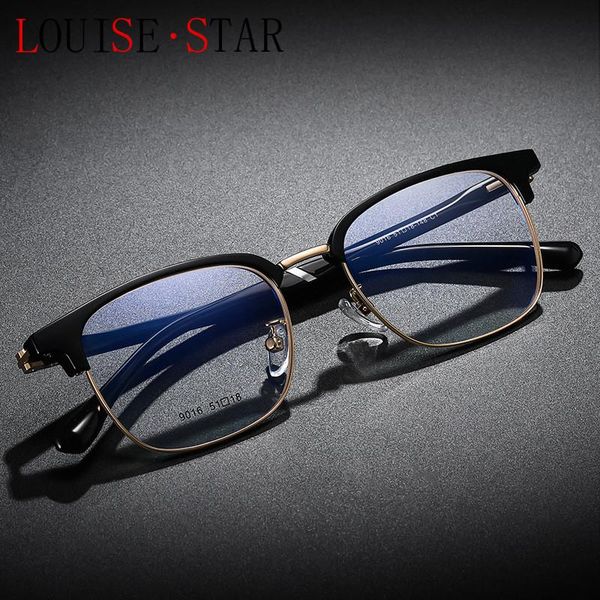 

fashion sunglasses frames louise star glasses frame trfinished optical mirror myopia men's flexible legs ip plating prescription lenses, Black