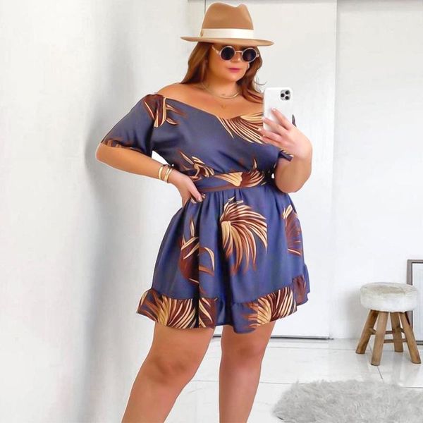 

party dresses women plus size dress print short sleeve v-neck loose mini female deep gray casual high street outfit summer 2021, White;black
