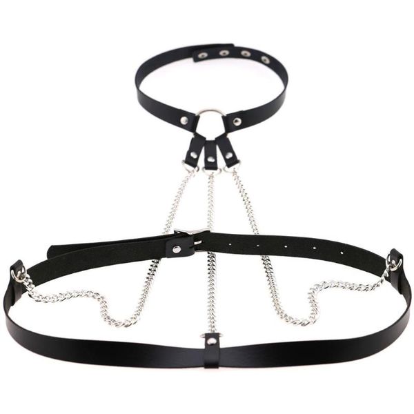 

other goth body chain harness gothic women waist belt festival girls punk rave babe jewelry, Slivery;golden