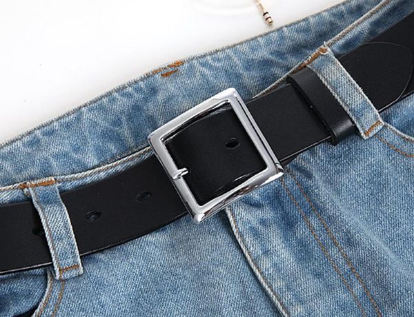 

belts business women female real leather apparel accessories waistbands solid elegant cowskin belt, Black;brown