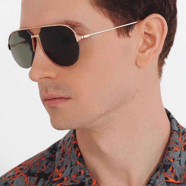 

Designer Sunglasses Mens Eyewear Glasses Oversized Fashion Retro Vintage Sunglass Double Bridge Half Frames Women Polarize Gold Metal Glasses Eyeglasses