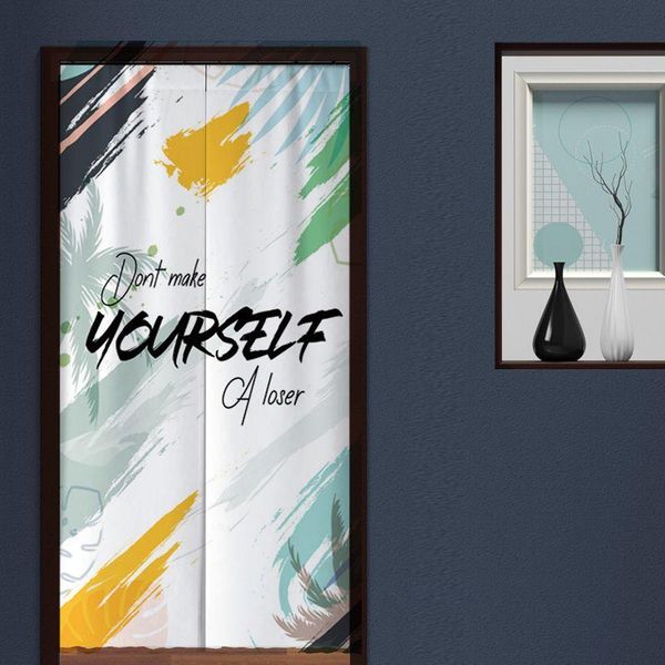 

simple door curtain bedroom partition living room kitchen green plant decorative & drapes