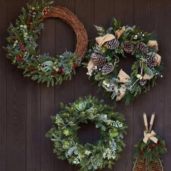 

door hanging rattan wreath circle diy christmas crafts vine ring hoop easter wedding home party decoration ornament decorative flowers & wre