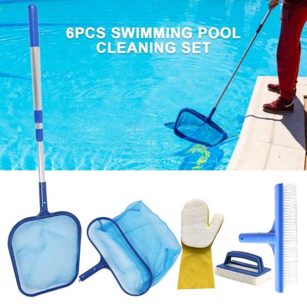

life vest & buoy 6pcs pool cleaning set professional tool salvage mesh skimmer leaf catcher bag home outdoor swimming cleaner accessori