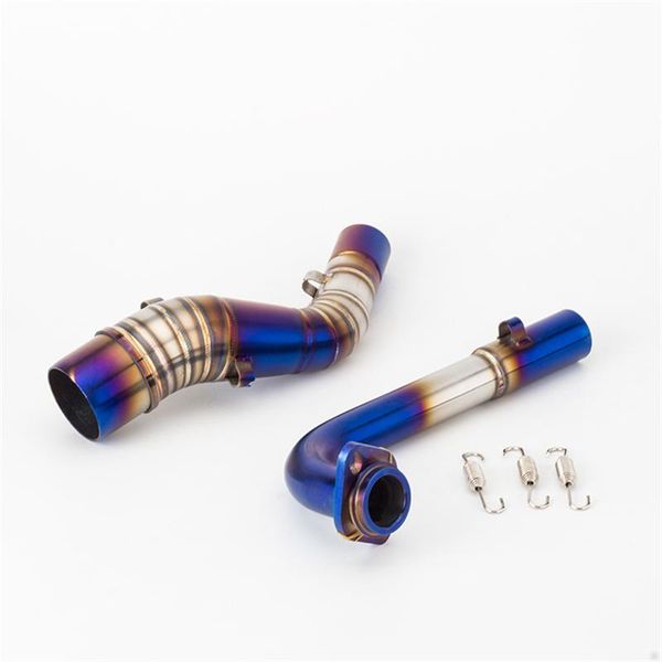 

motorcycle exhaust system modified parts nmax155 half blue front stainless steel pipe set nmax125 r6 c400 huanglong 600 2014-2021