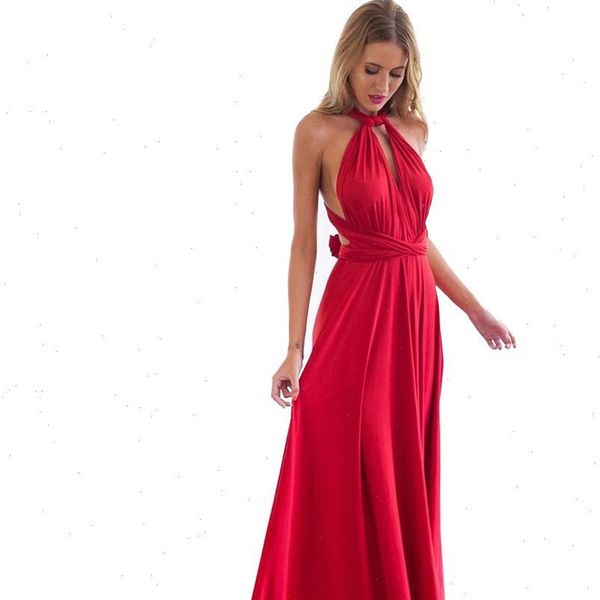 

women dress multiway wrap convertible boho maxi club red bandage long party bridesmaids infinity robe longue femme, Black;gray