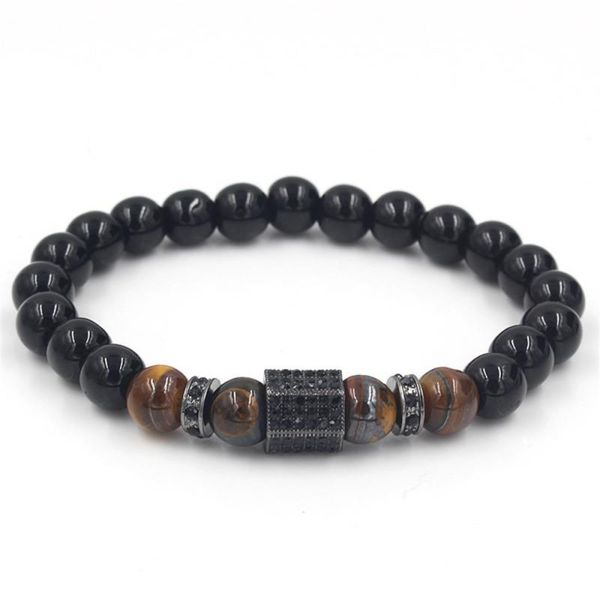 

beaded, strands men's and women's fashion trend black stone beaded bracelet casual jewelry gifts