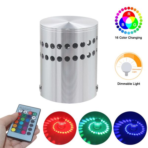 

wall lamp led light fixture 3w rgb aluminum wall-mounted for aisle bedroom indoor lighting colorful night stair