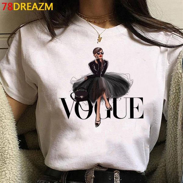 

vogue t shirt tees women tumblr white vintage 2021 summer women's t-shirt