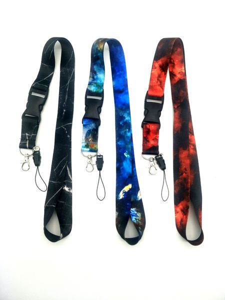 Designer Lanyard City Cópia Correspondência Para Bolsas Chaves Cool Starry Sky Telefone Apito Pescoço Strap Distintivo Titular Chaveiros Unisex Chaveiros