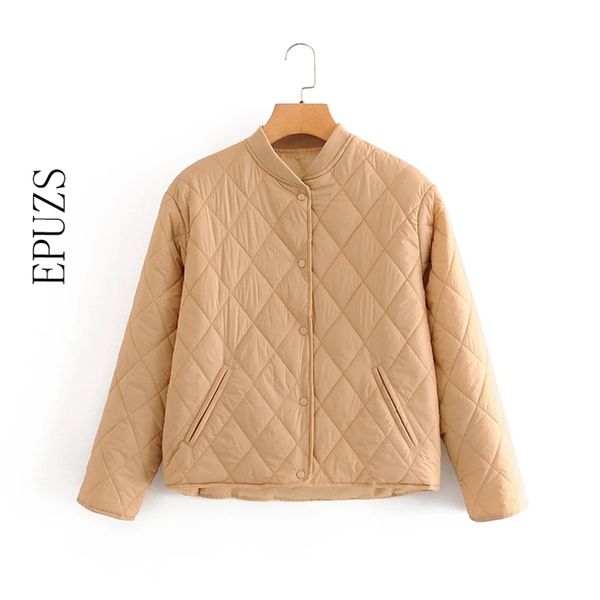 

women thin parkas jacket women winter coat long sleeve black padded bomber jacket female overcoat 210521, Black;brown