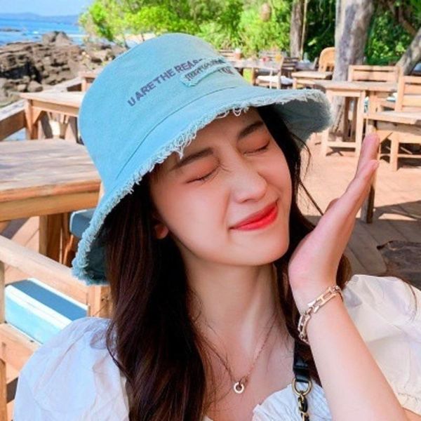 

bucket hat pink fisherman's hat women's sunscreen sun summer thin style spring and tiaai, Blue;gray