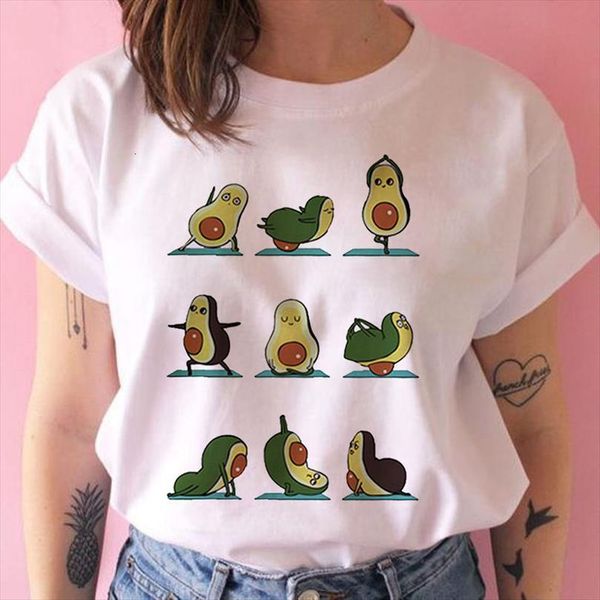 

kawaii cartoon avocado and women men t shirts short sleeve harajuku ulzzang casual female tee summer camisetas, White;black