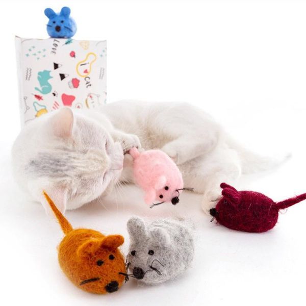 

cat toys 1pc pet toy plush wool ball funny catnip mouse for kitten supplies