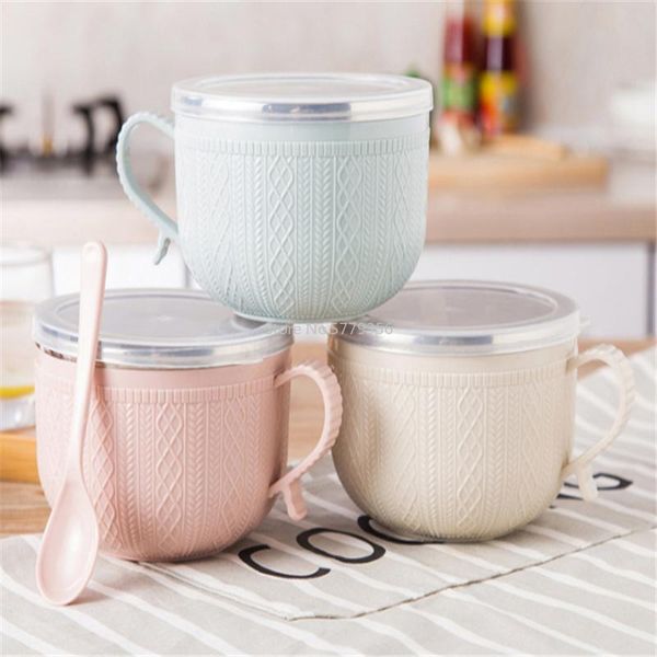 

bowls stainless steel bowl tableware lunch box large capacity instant noodle with lid household utensils noodles rice soup