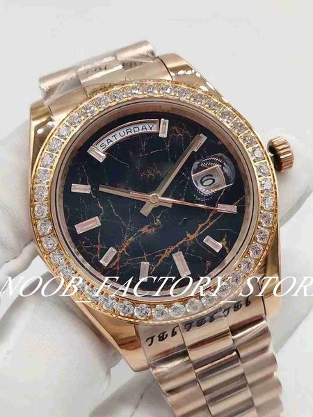 

men watches factory sale rose gold diamond bezel 2022 meteorite dial classic 41 mm 2813 automatic movement stainless steel strap christmas g, Slivery;brown