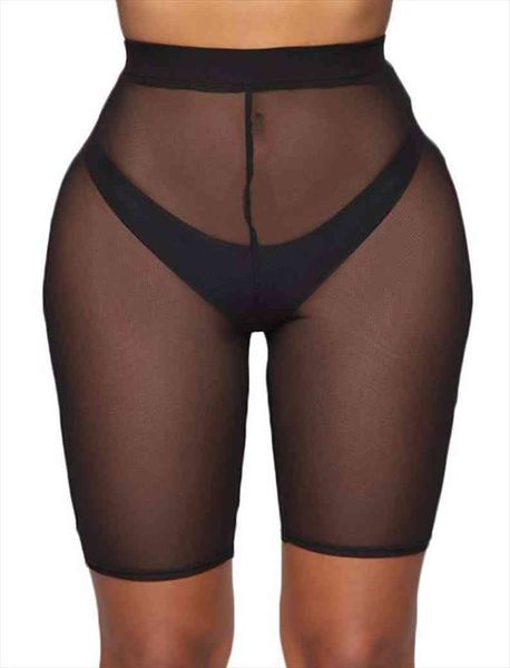 

women shorts see-through mesh sheer slim fit shorts beachwear trunks high waist ladies swimsuits trunk, White;black