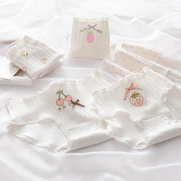 

panties 6pcs/set children's underwear sweet lovely strawberry cherry printing pure cotton teenage comfortable simple triangle pants, Camo