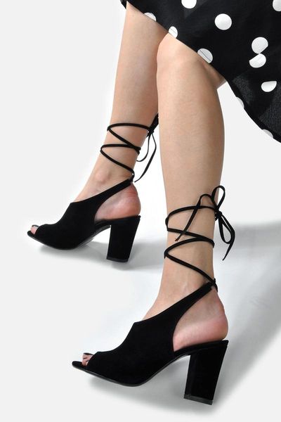 

black suede women 's high-heeled shoes 146942 dress