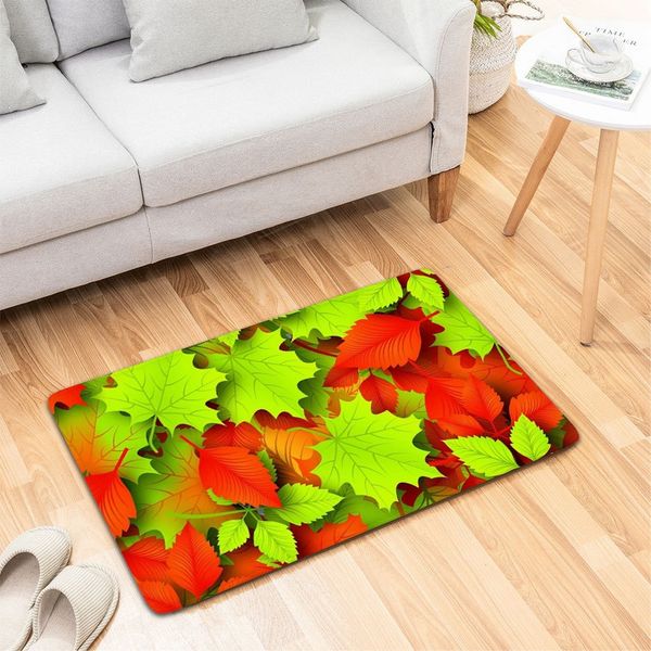

3d carpet bathroom non-slip mat dining room printed weed green leaves doormat bedroom anti-skid carpets home textiles diy customize