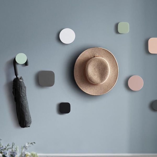 

hooks & rails 4pcs wall coat mounted rack hat robe hook entryway hangers round square clouds