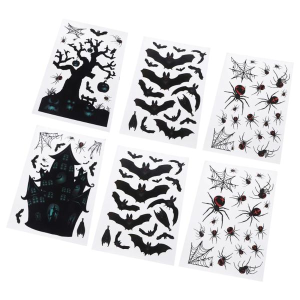 

wall stickers 6pcs theme sticker decorative window decal festival (black)