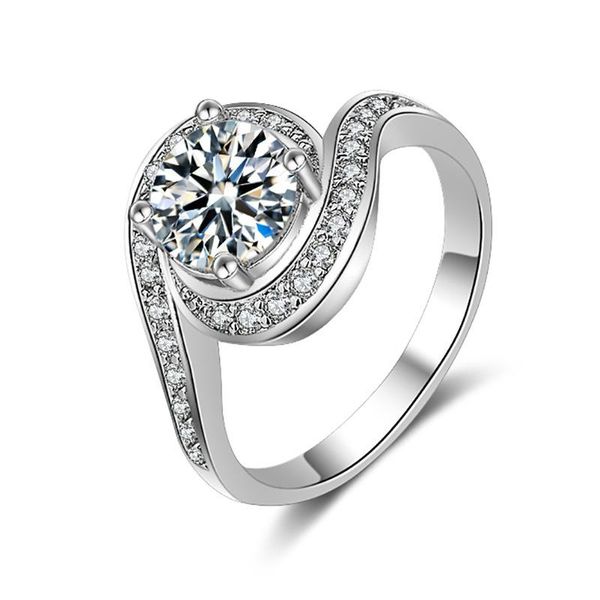 

wedding rings fefiday female promise stone crystal one engagement ring women's marriage woman ladies jewelry women, Slivery;golden