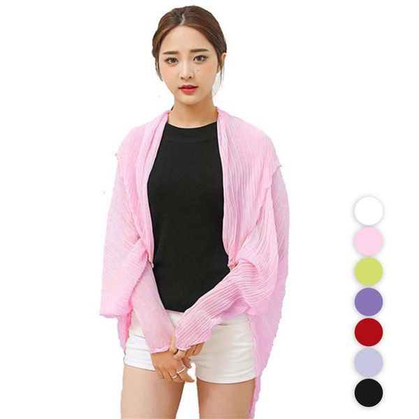 

women's swimwear summer women arm sleeves scarf sun protection chiffon rash guards clothing driving jugging beach light anti-uv sunscre, White;black