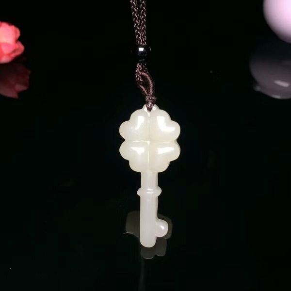 

lockets h83#exquisite hetian jade key pendant, Silver