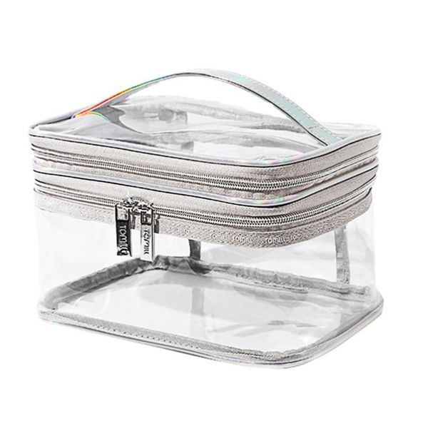 

storage bags 1pc toiletry bag portable pvc double-deck bath travel holder
