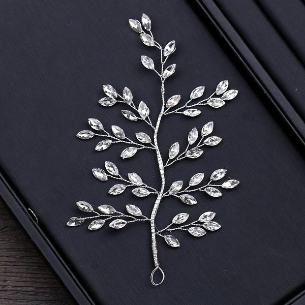 

hair clips & barrettes accessories leaf crystal wedding headdress headband bride handmade women vine crown floral girl jewelry ornaments gif, Golden;silver
