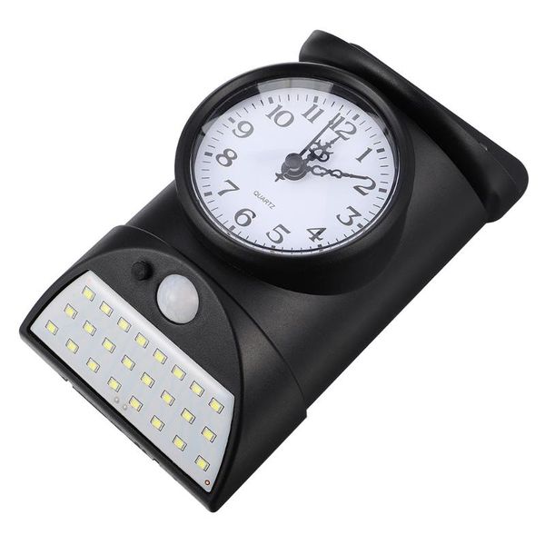 

solar sensor lamp waterproof wall light ir anti-rust with clock