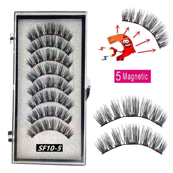 

fake eyelashes 2 pairs of 8 pieces 5 magnet false 3d mink natural st magnetic eyelash makeup tool 220226