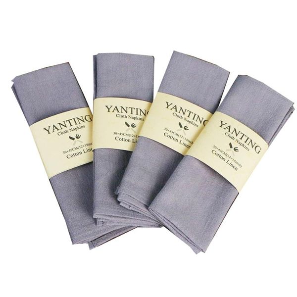 

table napkin pack of 6 30x45cm linen and cotton fabric dinner cocktail napkins,reusable rectangle cloth mat for kitchen tableware towel