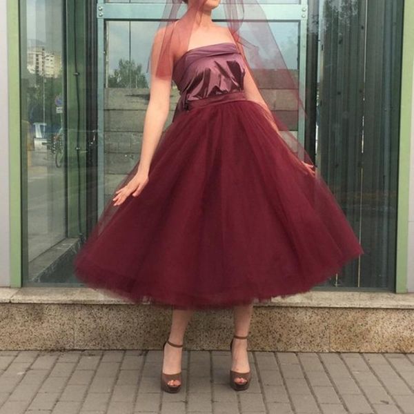 

skirts puffy burgundy tutu bridal 6 layer rigid tulle women zipper custom made ankle skirt saias faldas mujer moda, Black