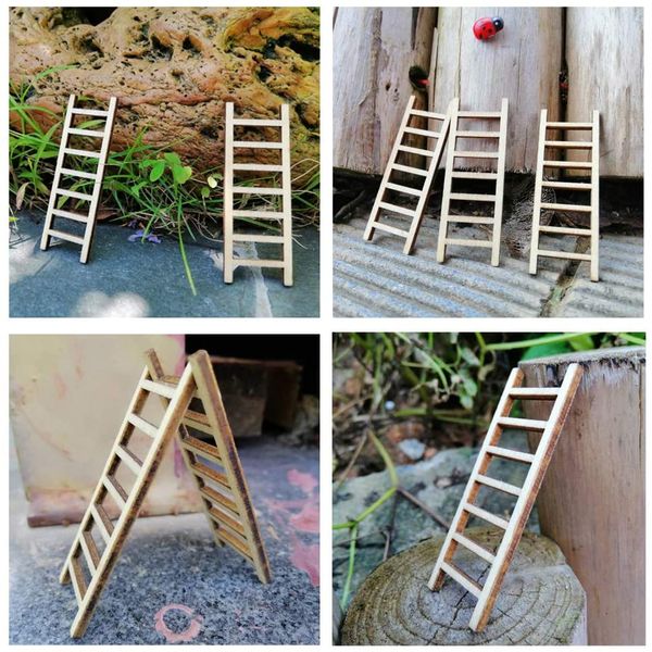 

mini ladders fairy garden accessories figurines wood step ladder set micro landscape accessories for diy dollhouse dÃ©cor 1221645