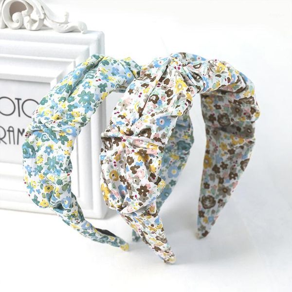 

vintage flower print fold bezel hair band women headband girls accessories hoop clips hairband opaska do wlosow1