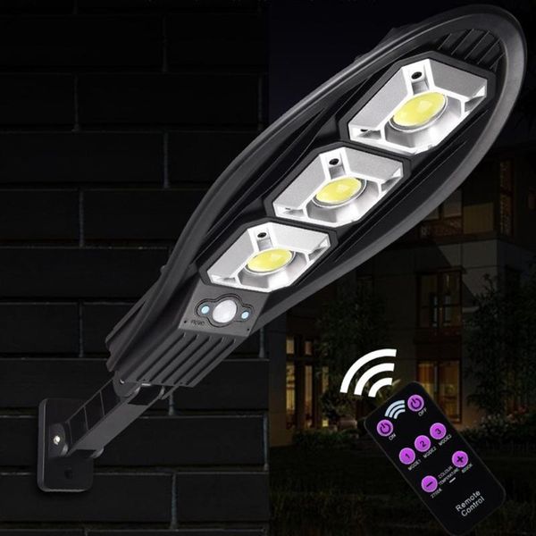 

solar lamps light 1 cob led 4 modes outdoor security lamp floodlight motion sensor garden wall pathway with remote control